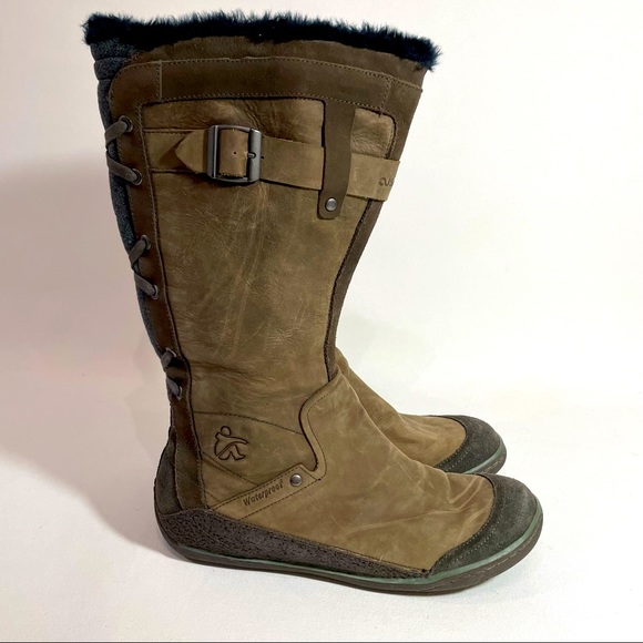 cushe Shoes - Cushe Manuka Fawn Dark Grey Waterproof Suede Leather Tall Boots Womens Size 10